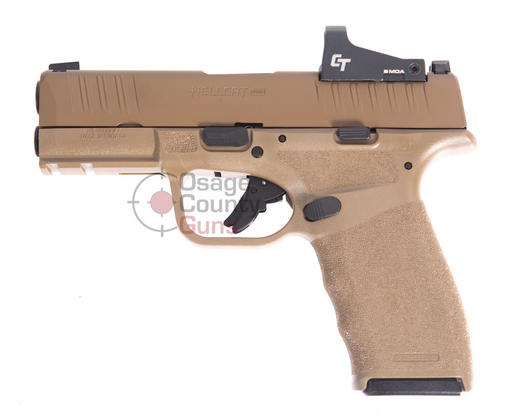 Springfield Hellcat PRO FDE w/CT Red Dot, 9mm, 3.7" BBL, 3x15 / 2x17 Rds