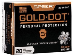 [23962GD] Speer Gold Dot Personal Protection - 180gr - .40 S&W - 20rd