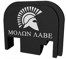 [BASGL-SLD-BW-SMOLON] Bastion Glock Slide Back, BLK/WHT, Molon Labe