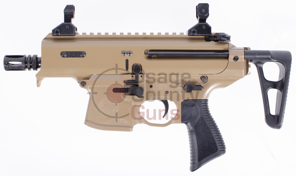 Sig Sauer MPX SBR PDW Coyote, 9mm, 3.4" BBL, 1:10" Twist, 30rd