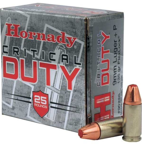 Hornady AMMO 9MM LUGER+P 135 GR FLEXLOCK DUTY