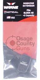 [MEG42-2BLK] Warne Tactical Magazine Extension - Glock 42 - +2