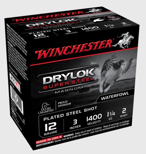 Winchester Drylok Super Steel Magnum, 12 Ga, 3", #2, 1-1/4oz,  25 Rds