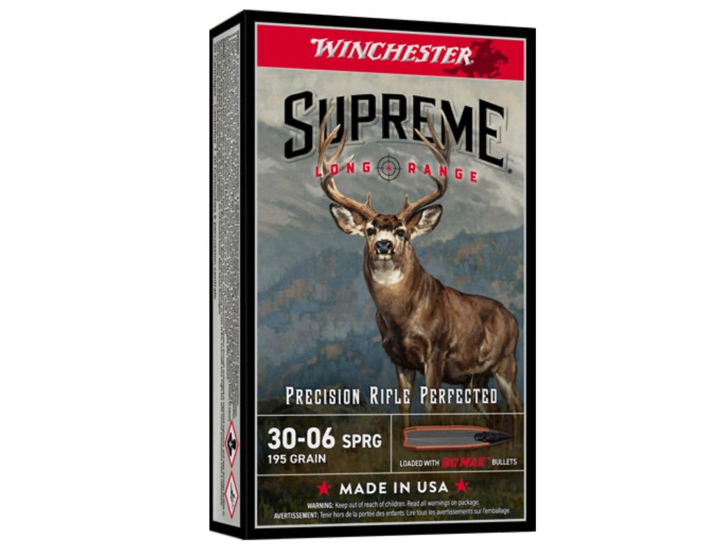 WINCHESTER 30-06 SPRG 195 GR BC MAX SUPREME LONG RANGE