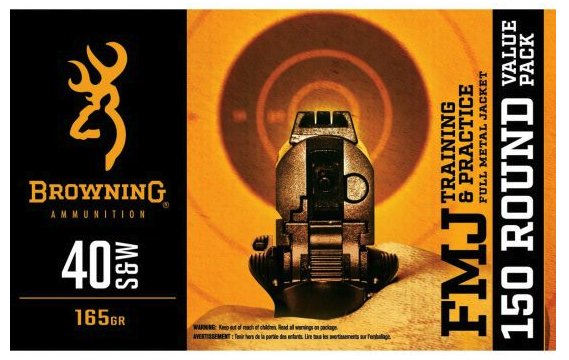 BROWNING 40 S&W 165 gr FMJ  , 150 rds Training & Practice