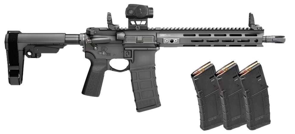 Springfield Saint Victor AR15 Pistol 5.56 NATO, 11.5", 4x 30rd w/ SBE3 Brace, Green Dot