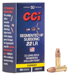 [74] CCI 22 LR 40gr Segmented HP 50rd Box — 74