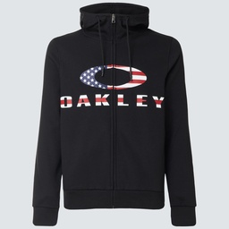 [461643-01VL] Oakley Bark Full Zip Hoodie - Black / American Flag - Size Large