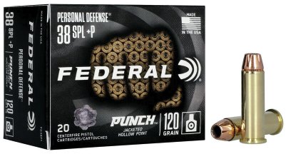 Federal PUNCH Personal Defense JHP - 120gr - .38 Special +P - 20rds