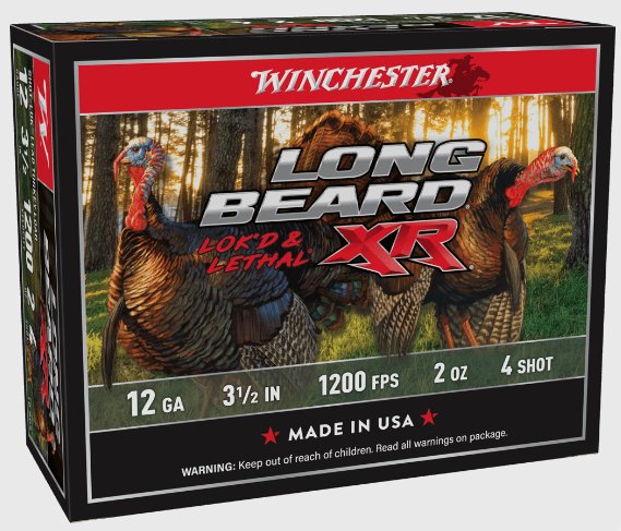 Winchester Long Beard XR, 12 Ga, 3.5",#4,  2oz,  Shot-Lok w/ Plated Lead Shot, 10rd box