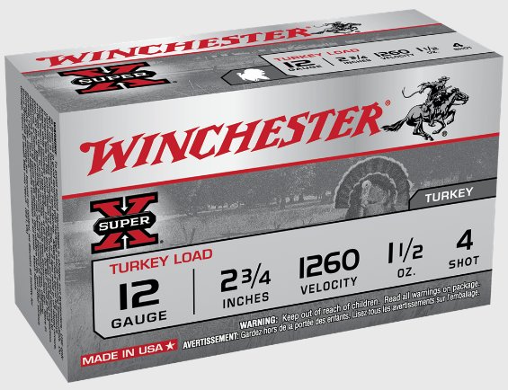 Winchester Super X Turkey 12 GA 2-3/4" #4 1260  1-1/2 Magnum, 10rd box