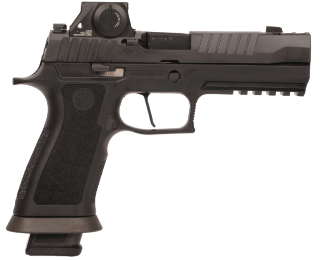 P320, 9MM, 3.9IN, BLK, XFULL GRIP, (3) 21RD MAG, COMPENSATED, SIG-LOC PRO