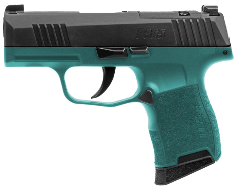 Sig Sauer P365, 9MM, 3.1IN, TEAL/BLK, STRIKER, X-RAY 3, (2) 10RD MAG, OPTIC READY, BAHAMA BREEZE