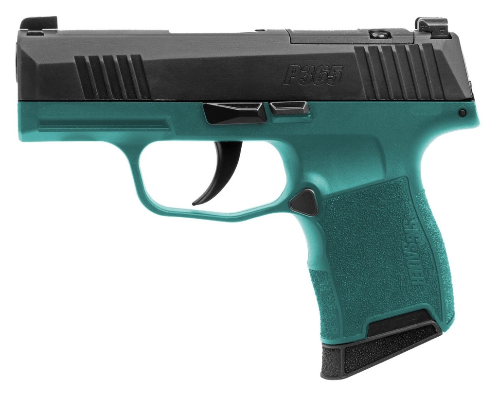 Sig Sauer P365, 9MM, 3.1IN, TEAL/BLK, STRIKER, X-RAY 3, (2) 10RD MAG, OPTIC READY, BAHAMA BREEZE