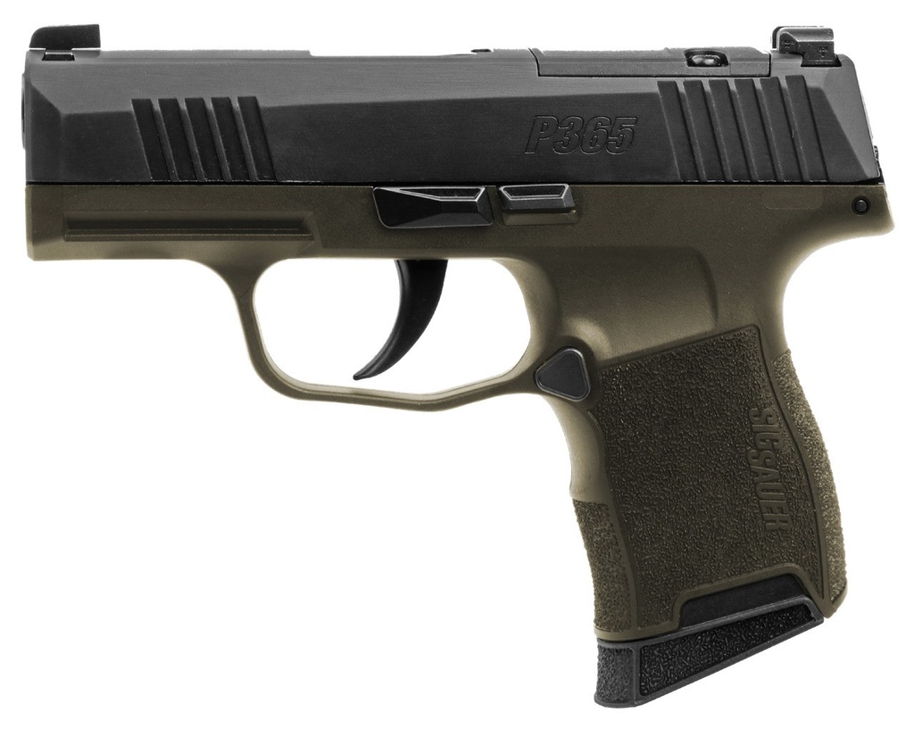 SIG Sauer P365 Fortunate Son 9mm 3.1" Grn/Blk Optic Ready (2) 10rd — 365-9-BXR3-FS