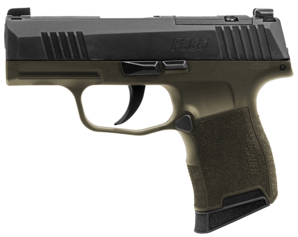 Sig Sauer P365, 9MM, 3.1IN, GRN/BLK, STRIKER, X-RAY 3, (2) 10RD MAG, OPTIC READY, FORTUNATE SON