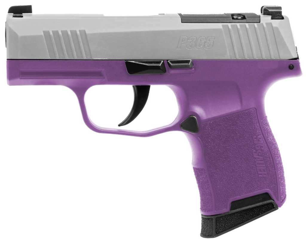 Sig Sauer P365 Purple Rain, 9MM, 3.1IN, X-RAY 3, (2) 10RD MAG, OPTIC READY