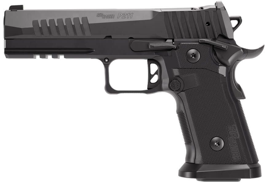 SIG P211, 9MM, 5IN, BLK, SAO, X-RAY 3, POLYMER GRIP, (2) 21RD (1) 17RD STEEL MAG, OPTIC READY