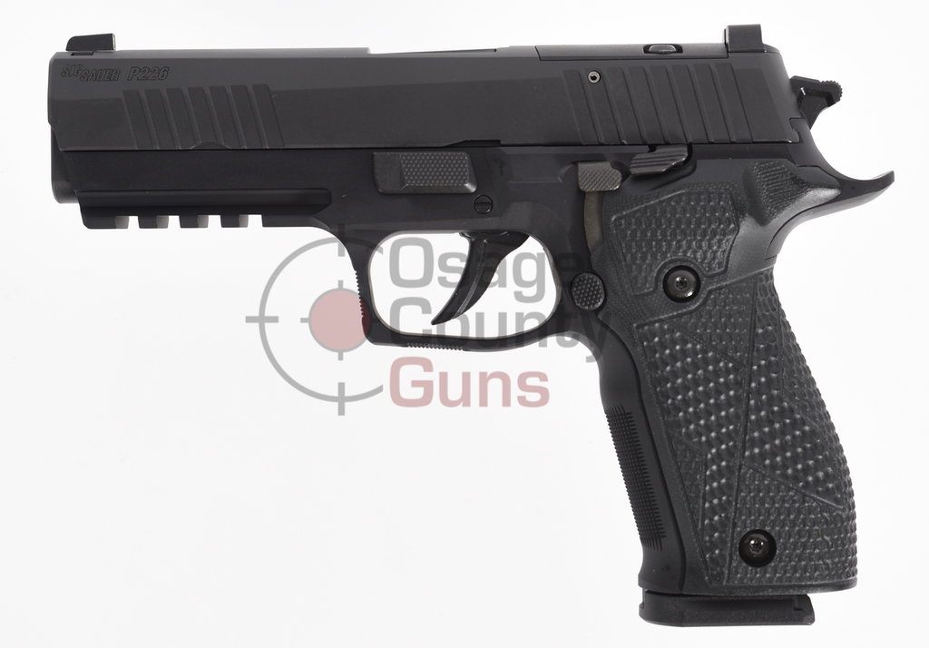 SIG P226, 9MM, 4.4IN, X-SERIES, BLK, DA/SA, X-RAY 3, G10 GRIP, (3) 18RD STEEL MAG, OPTIC READY