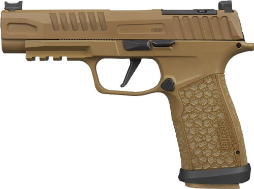 SIG P365, 9MM, 4.3IN, COY, FIBER OPT FRONT W/ BLK REAR, LXG GRIP, (2) 21RD (1) 17RD MAG, OPTIC READY, MAGWELL