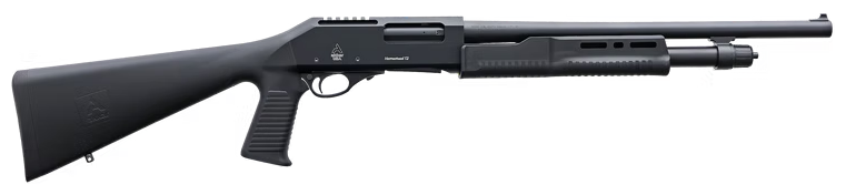 Akkar USA AKKAR 612 HOMESTEAD DEFENSE, 12GA, 18.5", 3 IN, MATTE BLACK RECEIVER WITH INTEGRATED PIC RAIL, BLACK POLYMER STOCK WITH PISTOL GRIP AND M-LOK FOREND, CYL FIXED CHOKE