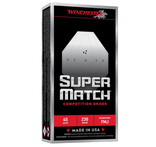 Winchester Super Match .45 ACP, 230gr, RN FMJ, 50rds