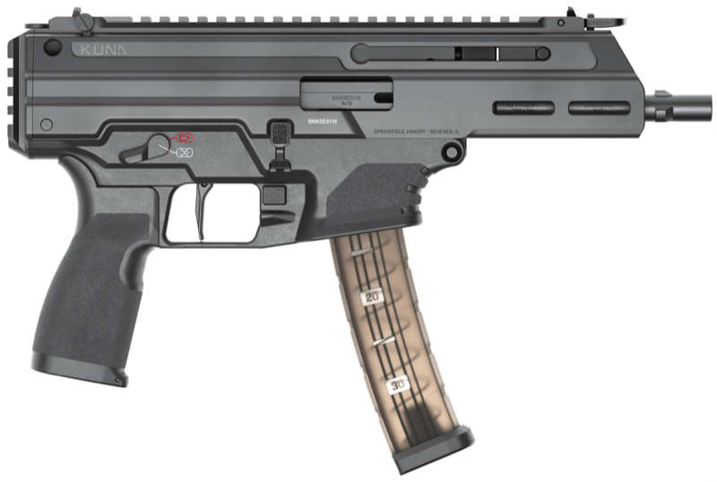 Springfield Armory Kuna Pistol, 9mm, 6", 30rd w/ HYBRID FLIP-UP SIGHTS, TRI-LUG
