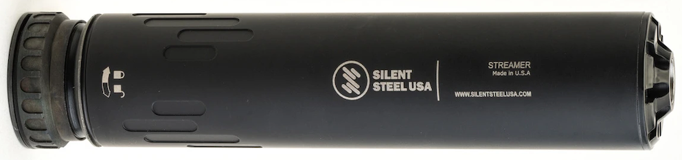 Silent Steel STREAMER, 5.56, HUB Mount 1 3/8x24, Stainless Steel , Armor Black , 7.6 in , 17.28 oz, 1.6 in