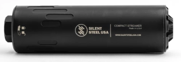 Silent Steel COMPACT STREAMER, 5.56, HUB Mount 1 3/8x24, Stainless Steel , Armor Black , 5.9 in, 15.87 oz, 1.6 in