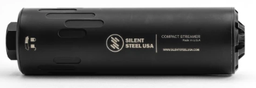 [CSTR-556-BLK-HUB-1_3/8X24] Silent Steel COMPACT STREAMER, 5.56, HUB Mount 1 3/8x24, Stainless Steel , Armor Black , 5.9 in, 15.87 oz, 1.6 in