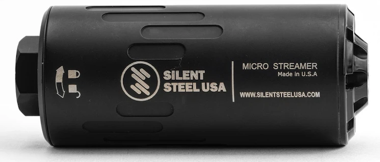 Silent Steel Micro Streamer 5.56 Armor Black HUB 1.375×24 — MSTR-556-BLK-HUB-1_3/8X24