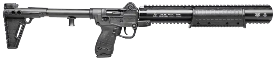SUB CQB , Integrally suppressed SUB2000 - GLK19 Grip w/ GLK17 Magazine and KelTec Mag Sleeve - 17rd - Black Finish, 9MM