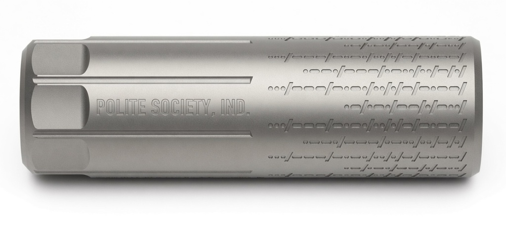 Polite Society Temperance .22 Rimfire Suppressor, 3 oz Titanium, 1/2x28 Direct Thread