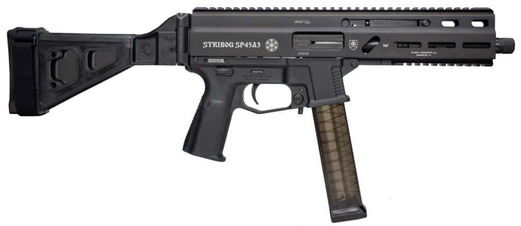 Global Ordnance Grand Power Stribog SP45A3 .45 ACP  8" Sub Pistol SBT Brace