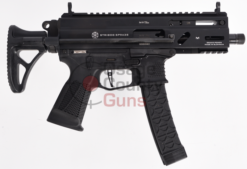 Grand Power Stribog SP9A3S 9mm 5.5" SBR, PDW Stock, Black — 810091158128