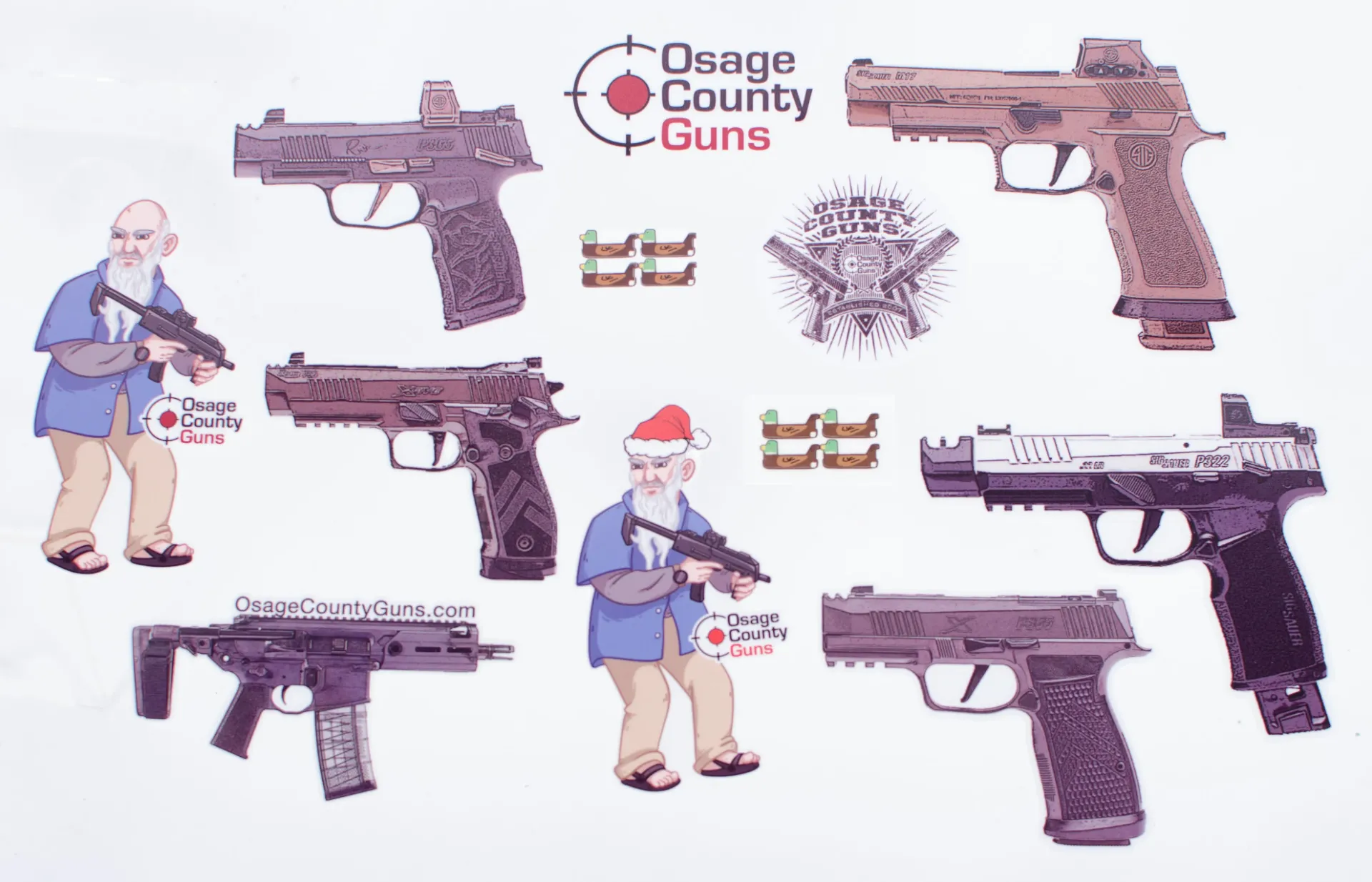 OCG P365 Duck Stickers for SIG P365 / P365XL (Qty 8) / Sticker Pack