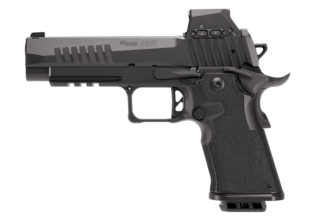 SIG Sauer P211 Full-Size 9mm 5" Pistol with ROMEO-X SIG-LOC PRO, Black, (1) 17rd (2) 21rd Mags - 211F-9-BXR3-RXSL