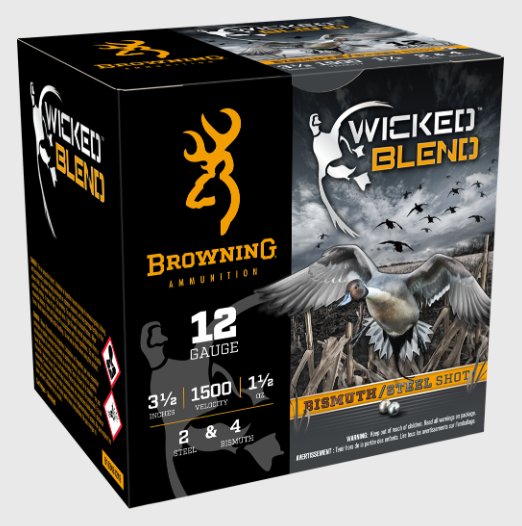 Browning 12 Ga, 3-1/2", 2+4 Wicked Blend, 1-1/2 oz, 25 Rds