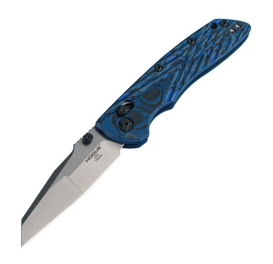 Hogue Deka ABLE Lock Folder, 3.25" Wharncliffe Blade, Blue Lava / Stone Tumbled