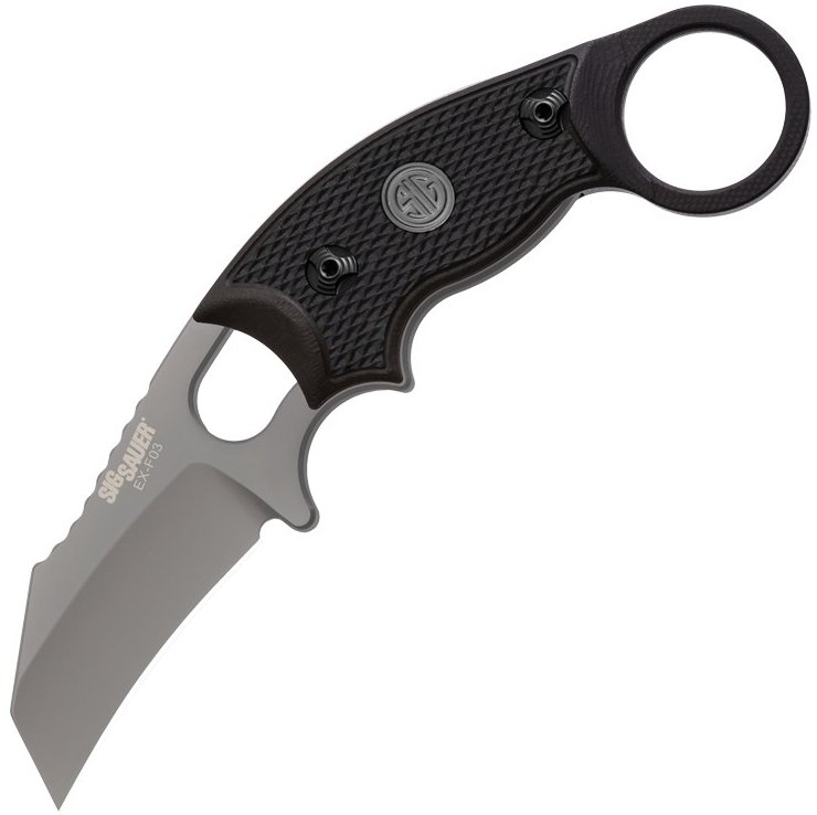 Hogue Sig EX-F03 Tactical Fixed Blade - Grey - G10 Scales - 2.25" - Hawkbill