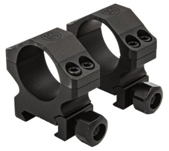 Sig ALPHA1 SCOPE RINGS, 34MM, EXTRA HIGH PROFILE 1.25IN. , ALUM, SIG HUNTING, COMPLETE SET, MATTE BLK