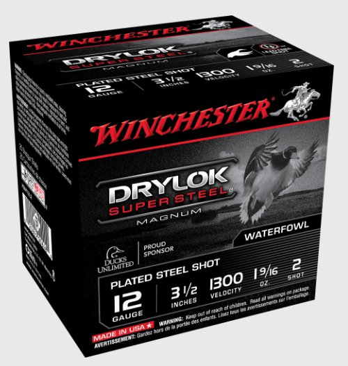 Winchester Drylok Super Steel Magnum, 12 Ga, 3.5", #2, 1-9/16oz, 25 Rd