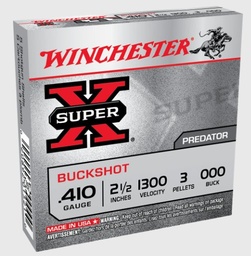 [XB41000] Winchester Super X, .410 Ga, 2.5", 3 Pellets, 5 Rds
