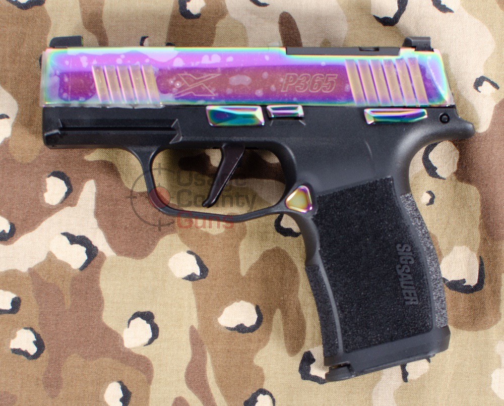 Sig Sauer P365X Rainbow Titanium Slide, 9mm, 3.1" BBL, 12 Rds