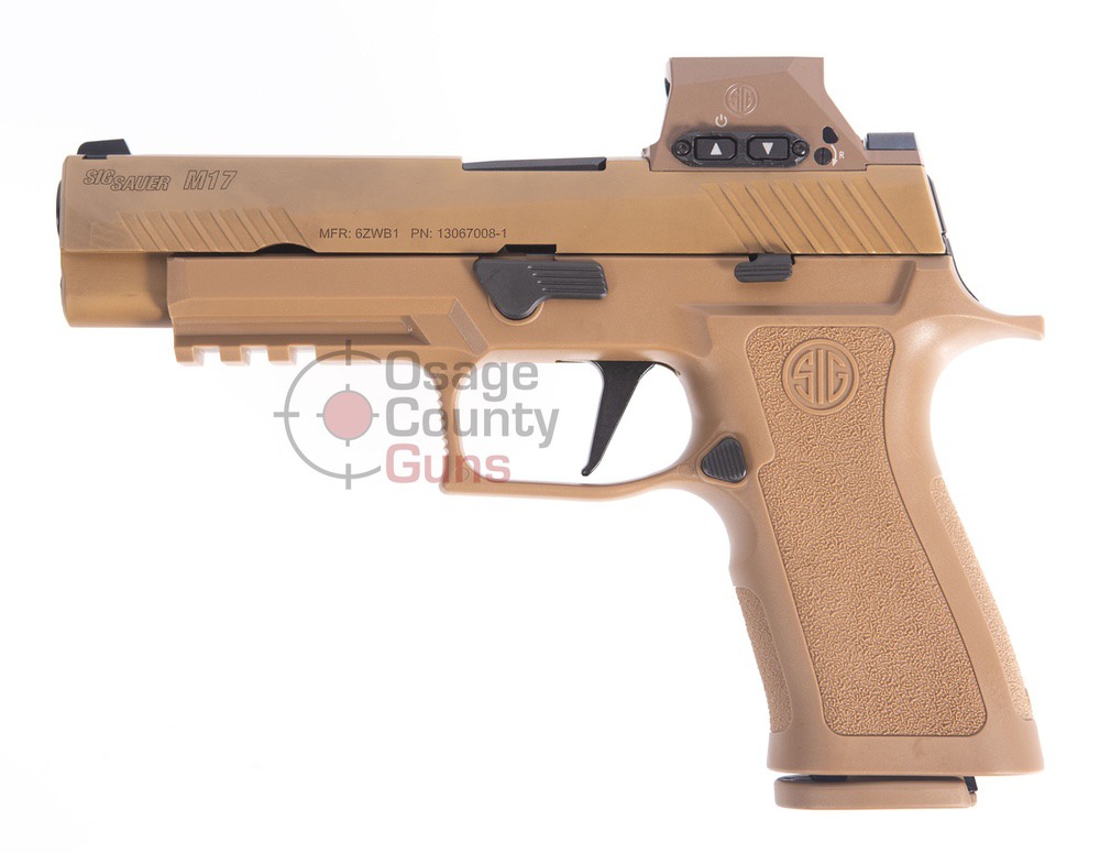Sig Sauer SPP Only M17 w/ROMEOM17 Optic, Coyote, 9mm, 4.7" BBL, 3x17 Rds