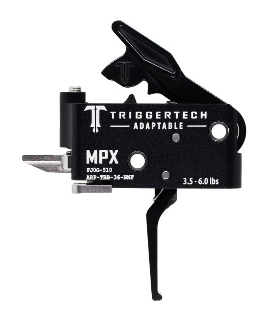 TriggerTech Flat Adjustable MPX Trigger, 3.5-6 lbs, PVD Black