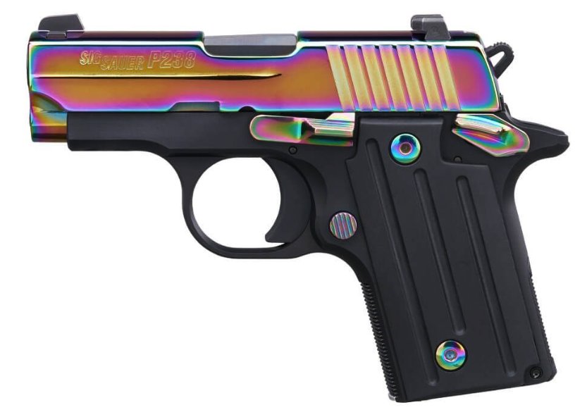 Sig Sauer P238 Titanium Rainbow, SAO, .380 Auto, 2.7" BBL, 6 Rds