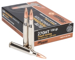 [E270H1-20] Sig Sauer .270 Win Ammo, 130gr, Elite Copper, 20rd Box