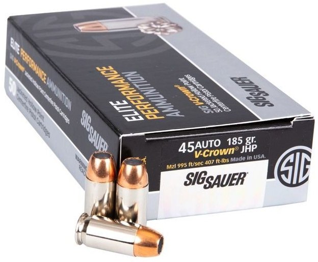 Sig Sauer Elite V-Crown JHP - 185gr - .45 ACP - 50rd