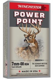[X708] Winchester Power Point, 7mm-08 Rem, 140 Gr, 20 Rds